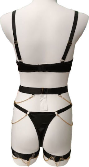 Set Lingerie Damă Chain Negru