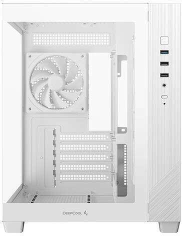 Deepcool CG330 3F Gaming Мини Кула Кутия За Компютър Със Страничен Прозорец И ARGB Осветление Бяла