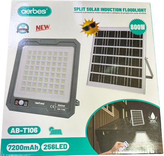 Aerbes Στεγανός Ηλιακός Προβολέας LED 800W με Αισθητήρα Κίνησης, Φωτοκύτταρο και Τηλεχειριστήριο IP66