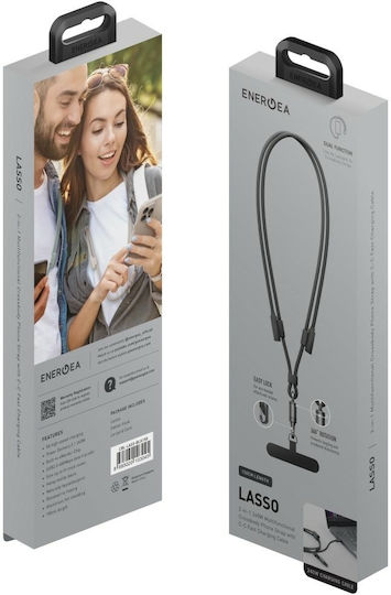 Energea Cablu Braided USB 2.0 USB-C Masculin - USB-C 240W PD Negru 1.5m