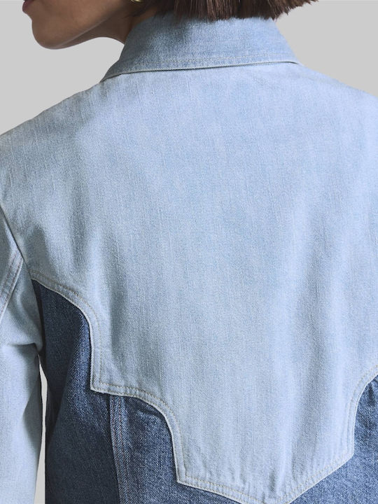 Damen Jean Jacke Blau