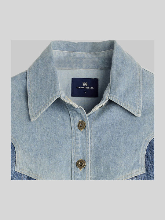Damen Jean Jacke Blau