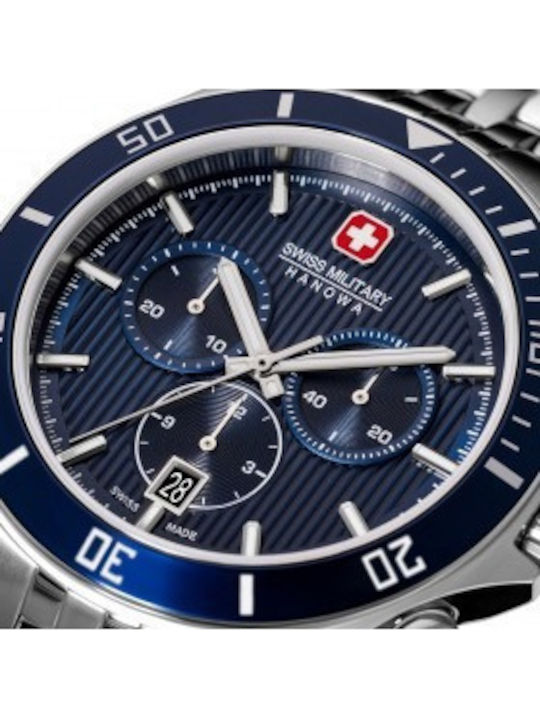 Swiss Military Hanowa Flagship Herrenuhr mit Batterie mit Silber rostfreiem Stahlarmband