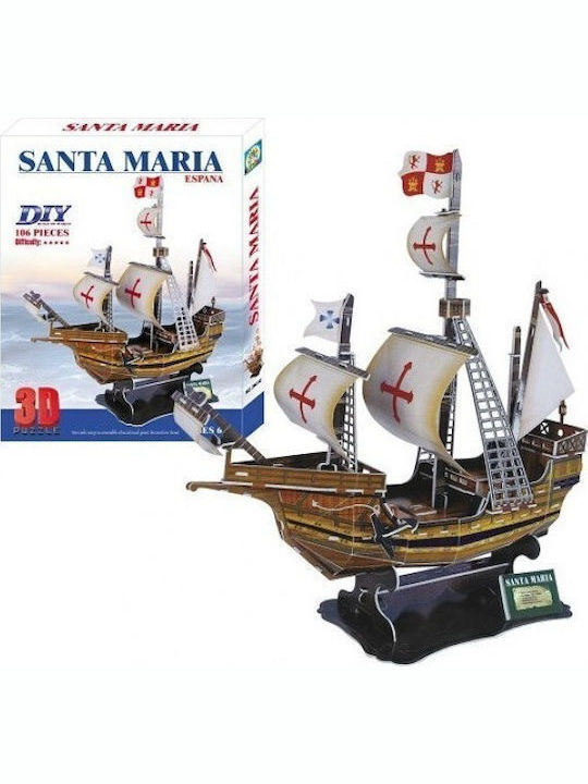 Великденска Свещ С Играчка Diy Build My World 3d Пъзел Santa Maria Espana Пиратски Кораб 106 Части