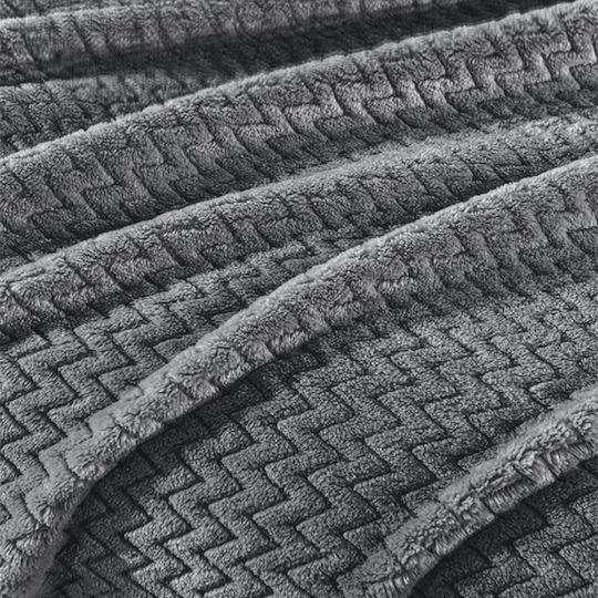 Guy Laroche Rombus Blanket Fleece Super Double 220x240cm Carbon