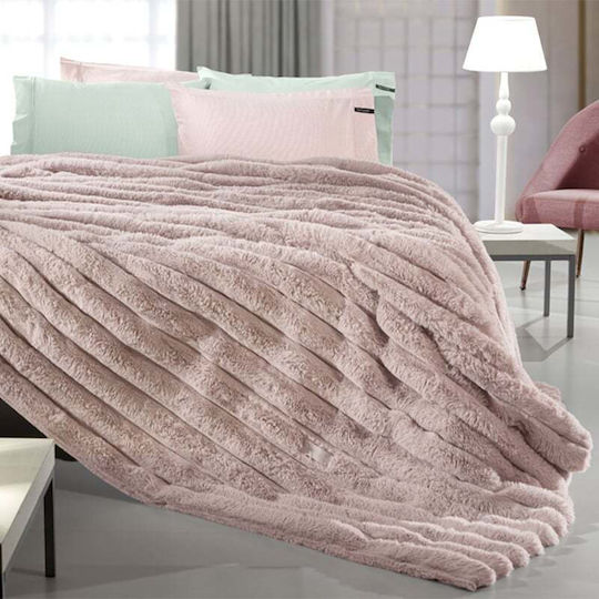 Guy Laroche St.moritz Κουβέρτα Γούνινη King Size 260x240εκ. Old Pink