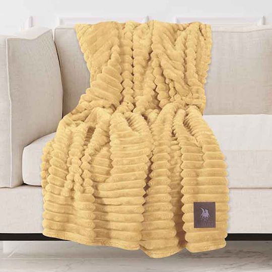 Greenwich Polo Club 3488 Κουβέρτα Fleece Καναπέ 130x170εκ. Ochre