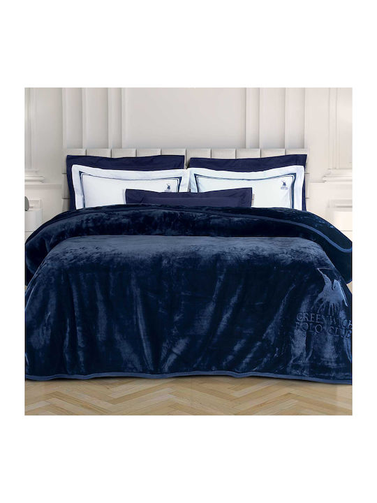Greenwich Polo Club 3439 Samtdecke Übergröße 220x240cm Blau