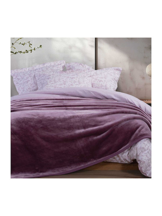 Nef-Nef Homeware Loft Samtige Decke Übergröße 220x240cm Orchid