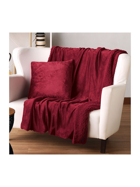 Kentia Stilvolle Ivanna Decke Sherpa Couch 130x170cm Rote