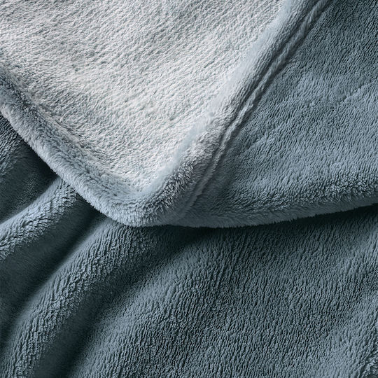 Kentia Yolanda Velvet Single Blanket 160x220cm Denim