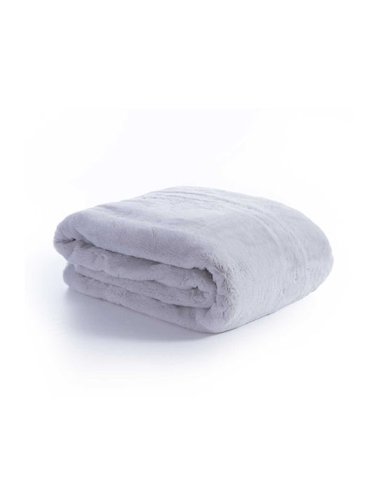 Nef-Nef Homeware Warmer Furry Double Blanket 240x220cm Silver