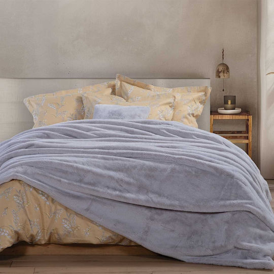 Nef-Nef Homeware Топло Космено Одеяло Двойно 240x220см Сребърно