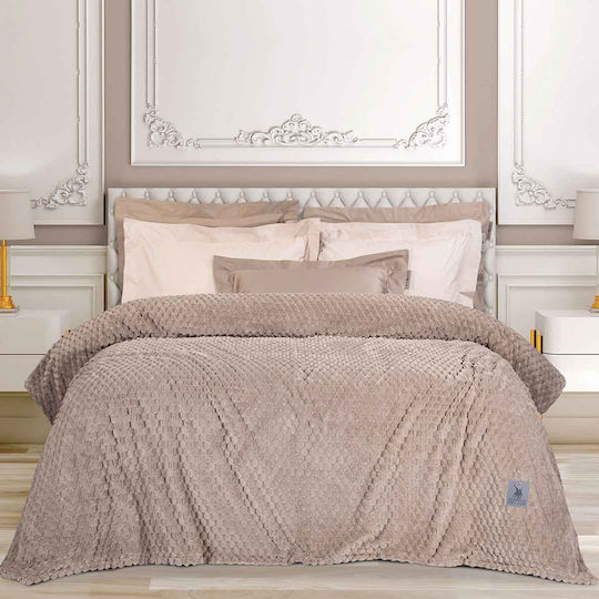 Greenwich Polo Club 3475 Κουβέρτα Fleece Υπέρδιπλη 220x240εκ. Taupe