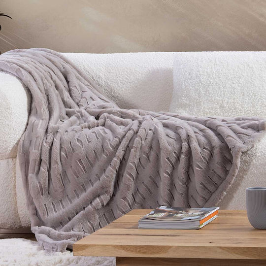 Nef-Nef Homeware Vivo Decke Pelzig Couch 130x180cm Greige
