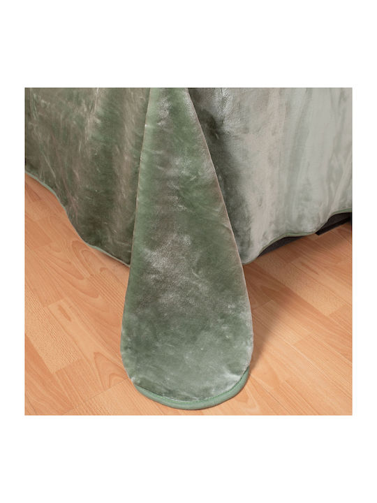 Silk Fashion Κουβέρτα Βελουτέ Υπέρδιπλη 220x240εκ. Πράσινο