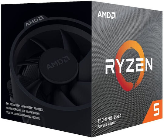 AMD Ryzen 5 3600X 3.8GHz Επεξεργαστής 6 Πυρήνων για Socket AM4 σε Κουτί με Ψύκτρα