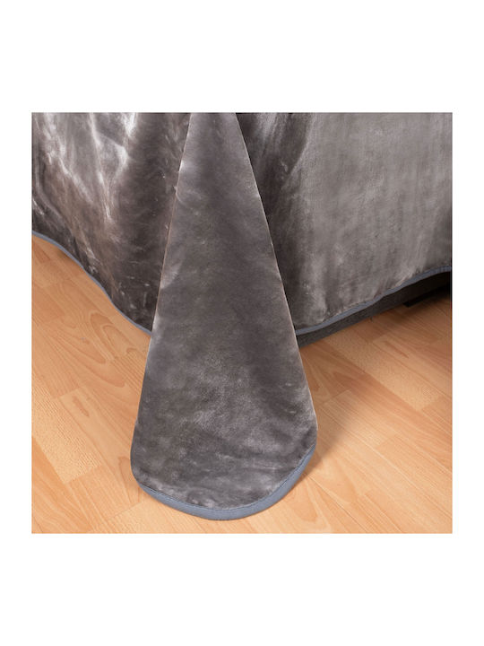 Silk Fashion Κουβέρτα Βελουτέ Υπέρδιπλη 220x240εκ. Ανοιχτό Γκρι 5206978075421