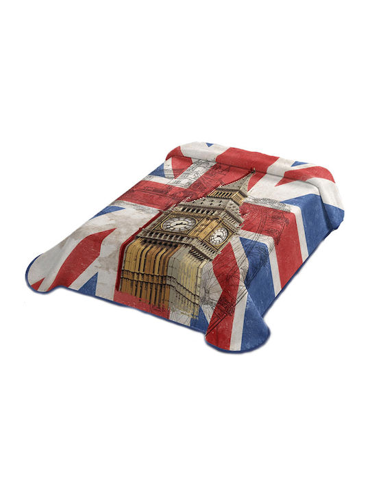 Belpla London-328 Κουβέρτα Ισπανίας Βελουτέ Μονή 160x220εκ. Πολύχρωμη