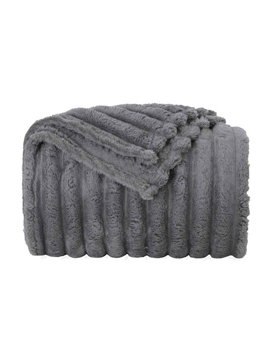 vidaXL Κουβέρτα Fleece Διπλή 200x150εκ. Σκούρο Γκρι 42016830