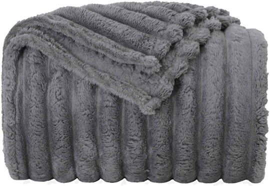 vidaXL Одеяло Флийс Двойно 200x150см. Тъмно сиво