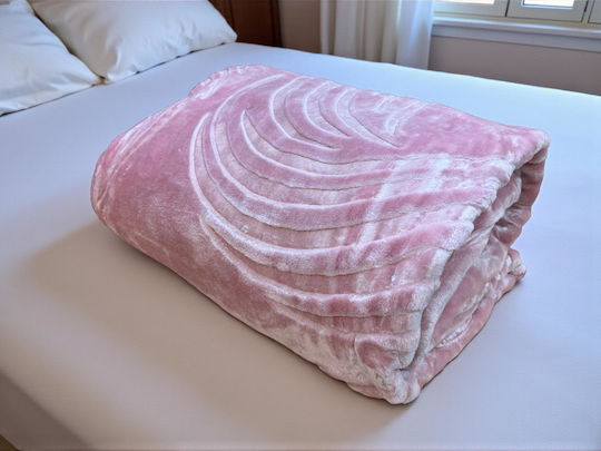 Linea Home Κουβέρτα Βελουτέ Μονή 160x220εκ. Ροζ LH2018263