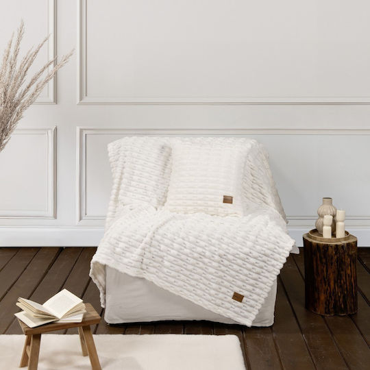 Nima Savara Κουβέρτα Fleece Καναπέ 130x170εκ. Ivory