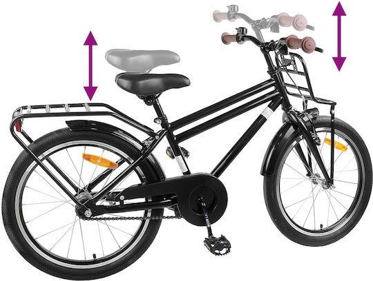 vidaXL 18" Детски Планински Велосипед Черен