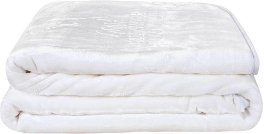 Greenwich Polo Club 3470 Velvet Blanket Single 160x240cm White