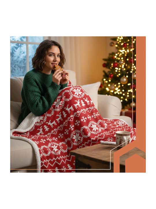Ruhhy Κουβέρτα Fleece Καναπέ 130x170εκ. Κόκκινη