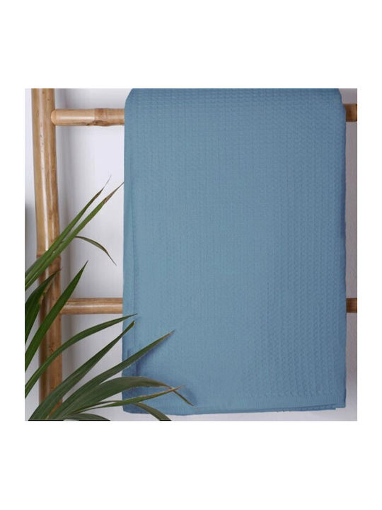 Κουβέρτα Πικέ Cotton Blue King Size 240×260 Sunshinehome