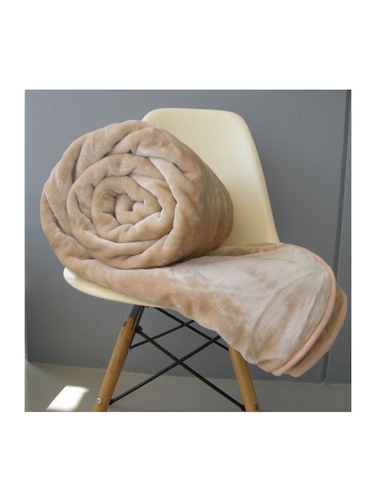 Flamingo Weiche Samt Decke Übergröße 220x240cm Mocca