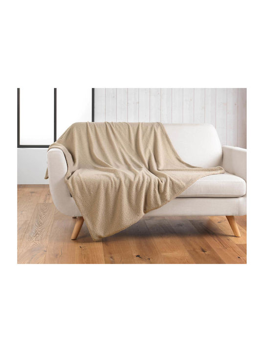 L-c Wooly Κουβέρτα Fleece Καναπέ 125x150εκ. Beige