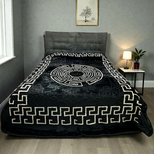 Olia Home Одеяло Велур Кинг сайз 220x240см. Черен