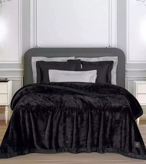 Greenwich Polo Club 3975 Κουβέρτα Βελουτέ Υπέρδιπλη 240x250εκ. Black