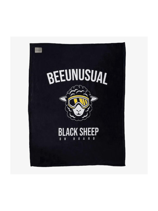 Bee. Unusual. Black Sheep Κουβέρτα Fleece Καναπέ 127x152εκ. Black