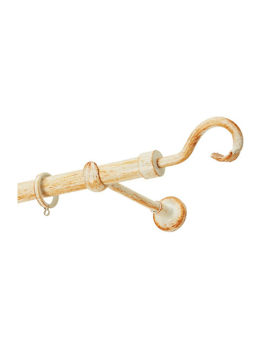 Zogometal Metallic Curtain Pole Double with Rail Φ25mm 240cm Cream Patina Copper