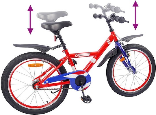 vidaXL 18" Детски Велосипед BMX Червен