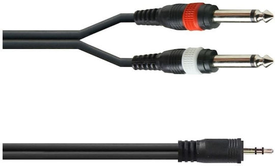 Audio Master Audio Cable 2x 6.3mm male - 3.5mm male 3m (THP002/3M)