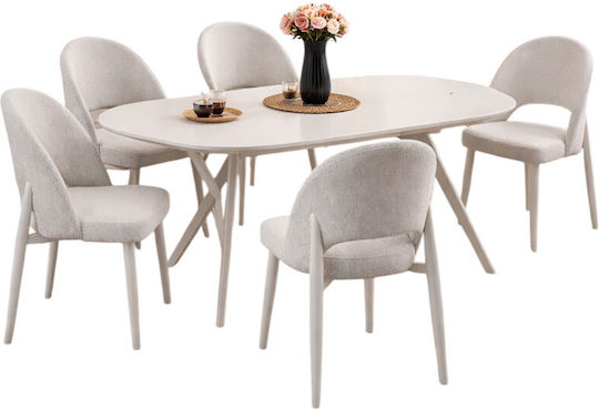 Сет Маси и Столове Traverter Бял Модерен 170x90x75см