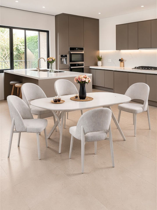 Сет Маси и Столове Traverter Бял Модерен 170x90x75см