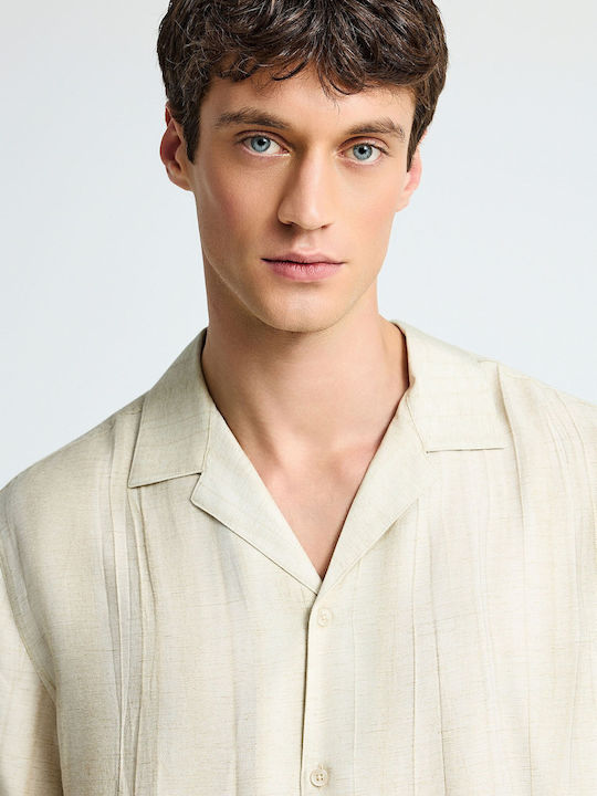 Short Sleeve Linen Shirt Ecru