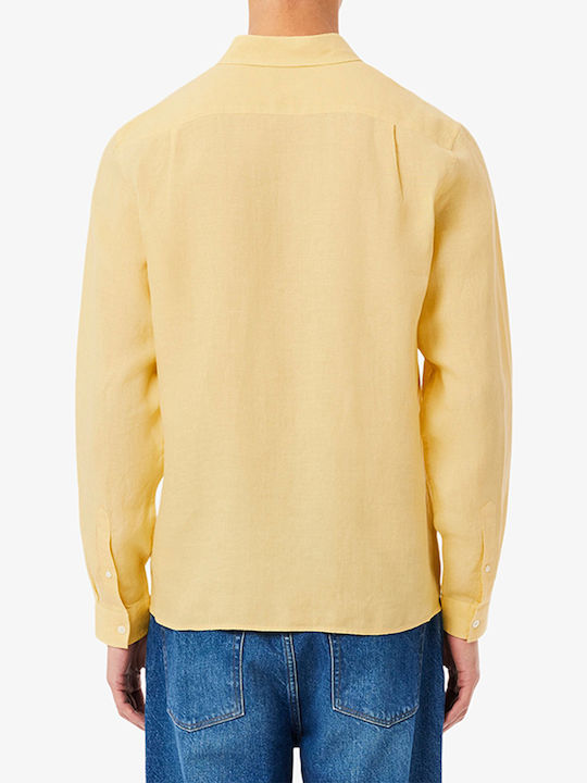 Lacoste Λινό Πουκάμισο Yellow