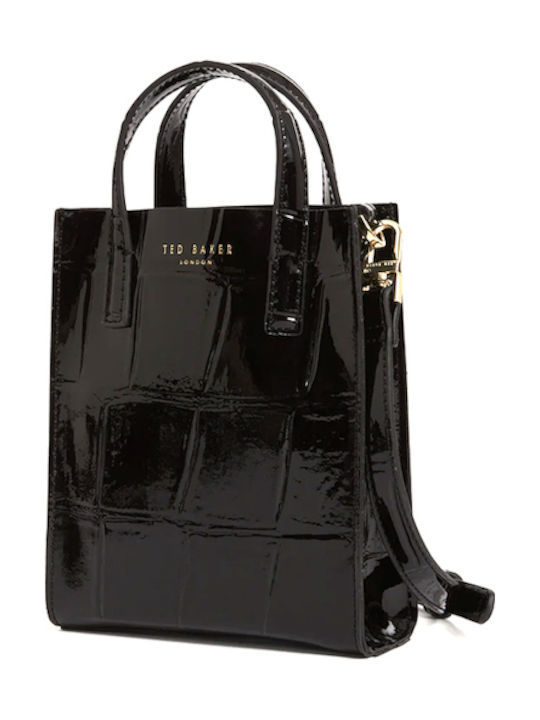 Icon Damenhandtasche Schulter / Handtasche Krokodilmuster Schwarz