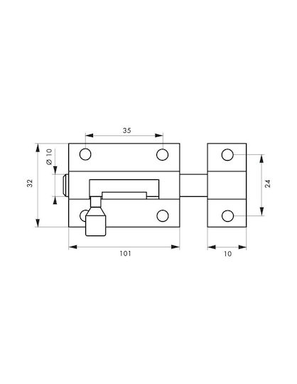 Bolt 100 mm Nickel Satin Thirard 00104102