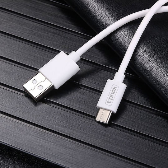 T-Phox USB 2.0 Cable USB-C Male - USB-C White 1m