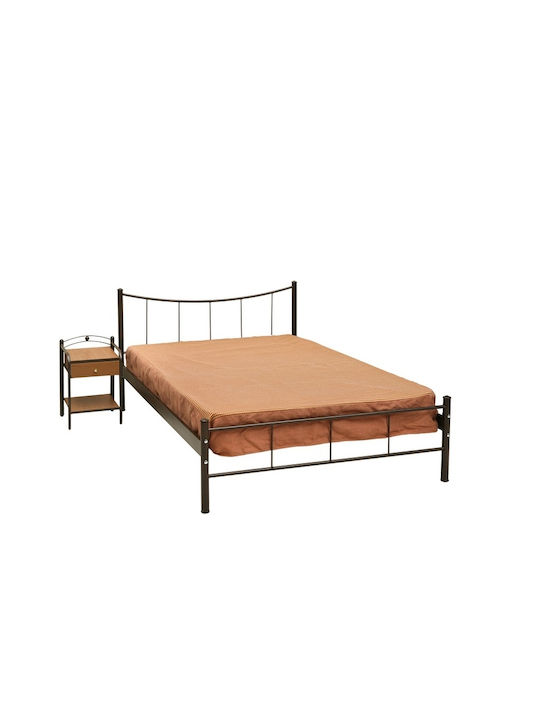 Pat Single Metal Negru pentru Saltea 90x190cm