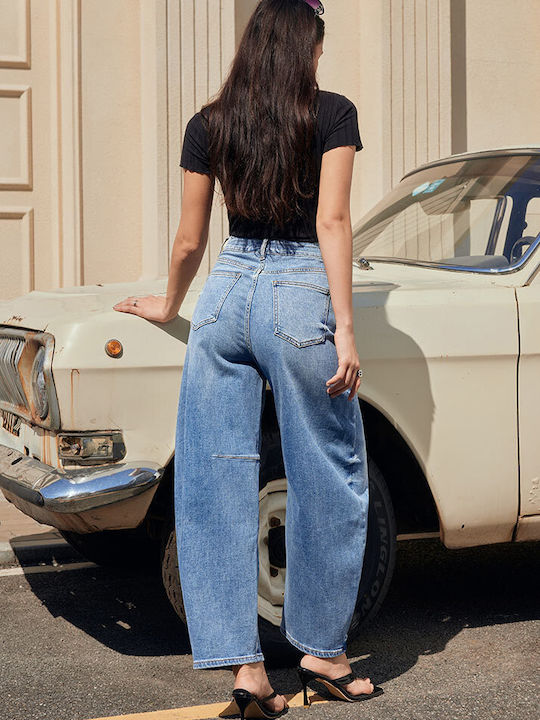 High Rise Women's Jean Pants in Balloon Leg Style