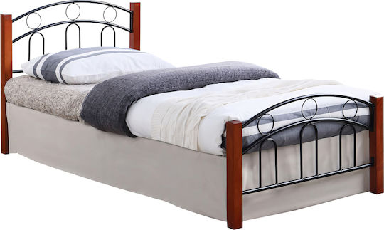 Jemina Semi-Double Wooden Bed Black/Oak For Mattress 110x200cm