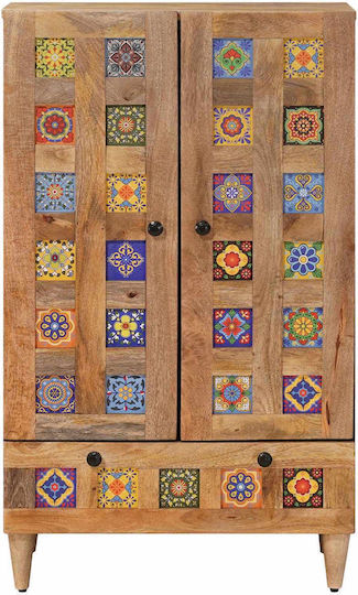 Δίφυλλη Ντουλάπα Φυσικό 60x33.5x100cm